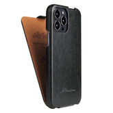 Fierre Shann Retro Ölwachstextur Vertikale Flip PU Lederhülle, Für iPhone 13 Pro Max, Für iPhone 13 Pro, Für iPhone 13, Für iPhone 13 mini